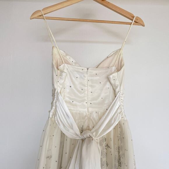 Vtg Y2K City Triangles White Sparkly Babydoll Dress Sz 7 Formal Prom Homecoming - Picture 5 of 8